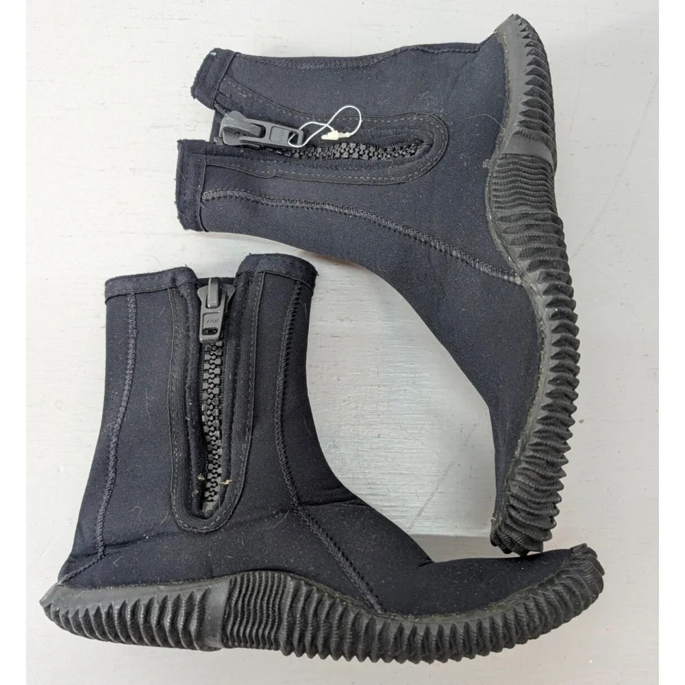 Deep See‎ Scuba Diving Water Neoprene Boots Side Zip Black PO#: 2051 Mens Size 7